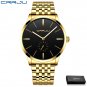 Rose Black box_Men Watch Luxury Stainless Steel Quartz Wristwatch Casual Sport Waterproof Clock