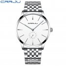 Silver White_Men Watch Luxury Stainless Steel Quartz Wristwatch Casual Sport Waterproof Clock