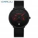 red_Mens Watches  Full Steel Casual Waterproof Watch for Man Sport Quartz Men's Dress Calendar