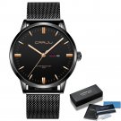 black rose-BOX_Men Watch Thin Quartz Waterproof Wristwatch Classic Business Casual Clock with Date D