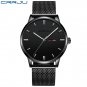 Black silver-BOX_Men Watch Thin Quartz Waterproof Wristwatch Classic Business Casual Clock with Date