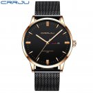 rose black_Men Watch Thin Quartz Waterproof Wristwatch Classic Business Casual Clock with Date Displ