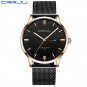 rose black_Men Watch Thin Quartz Waterproof Wristwatch Classic Business Casual Clock with Date Displ