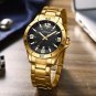 BB_Mens Watches Luxury Stainless Steel Band Business Quartz Wristwatches Luminous Hands Clock