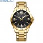 GB_Mens Watches Luxury Stainless Steel Band Business Quartz Wristwatches Luminous Hands Clock