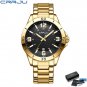 GB-BOX_Mens Watches Luxury Stainless Steel Band Business Quartz Wristwatches Luminous Hands Clock