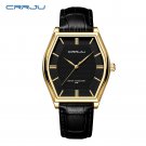 Black gold_Mens Watches Japan Quartz Slim Mesh Steel Leather Band Waterproof