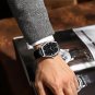 Brown gold box_Mens Watches Japan Quartz Slim Mesh Steel Leather Band Waterproof