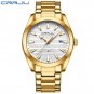 Gold_Men's Watches  Luxury Stainless Steel Band Quartz with Auto Date Luminous Dial