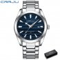 Silver blue box_Men's Watches  Luxury Stainless Steel Band Quartz with Auto Date Luminous Dial