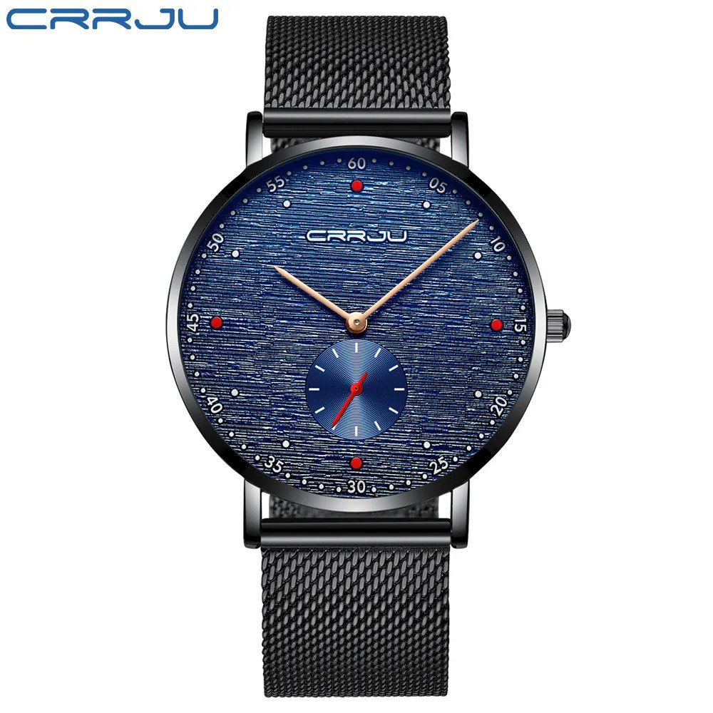 Black Blue_Watch  Luxury Watch Men Stainless Steel Business Clock Waterproof Watches Mens Luxury Spo