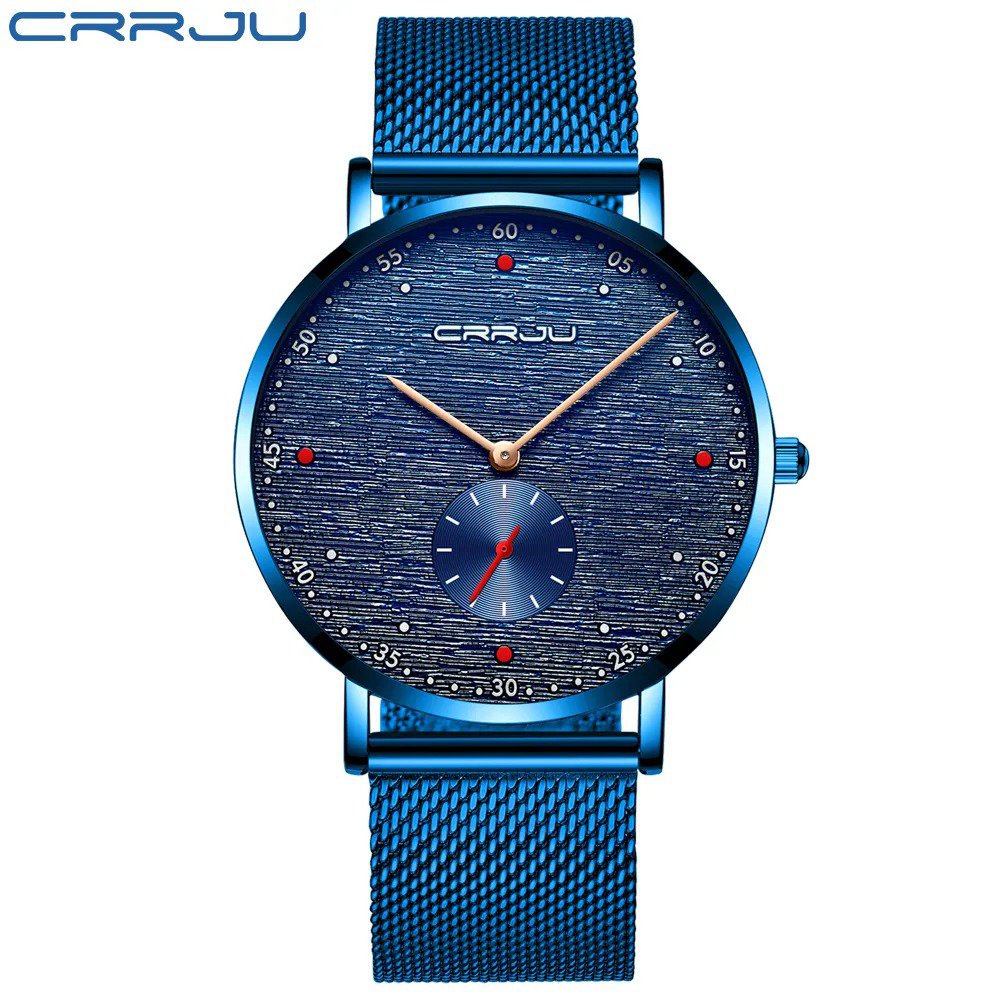 Blue_Watch  Luxury Watch Men Stainless Steel Business Clock Waterproof Watches Mens Luxury Sport Qua