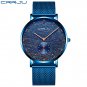 Blue_Watch  Luxury Watch Men Stainless Steel Business Clock Waterproof Watches Mens Luxury Sport Qua
