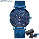Blue BOX_Watch  Luxury Watch Men Stainless Steel Business Clock Waterproof Watches Mens Luxury Sport