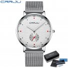 Silver White BOX_Watch  Luxury Watch Men Stainless Steel Business Clock Waterproof Watches Mens Luxu