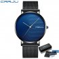 Black Blue BOX_Men Watch Luxury Quartz Ultra-thin Mesh Strap Casual Silple Waterproof Wristwatch