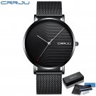 Black BOX_Men Watch Luxury Quartz Ultra-thin Mesh Strap Casual Silple Waterproof Wristwatch
