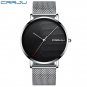 Blue_Men Watch Luxury Quartz Ultra-thin Mesh Strap Casual Silple Waterproof Wristwatch