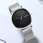 Blue_Men Watch Luxury Quartz Ultra-thin Mesh Strap Casual Silple Waterproof Wristwatch
