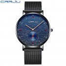 Black Blue_Mens Watches  Luxury Sports Quartz Clock Male WristWatch Waterproof