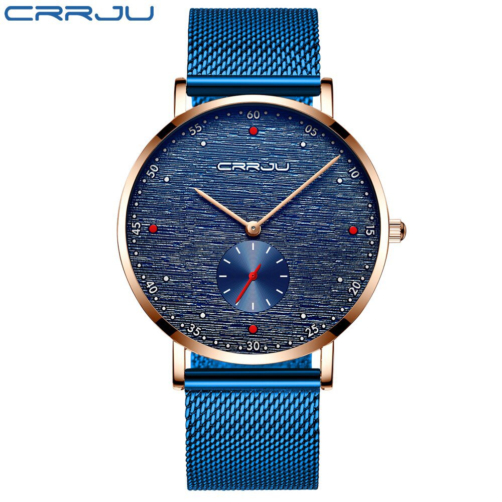 Blue Rose Blue_Mens Watches  Luxury Sports Quartz Clock Male WristWatch Waterproof