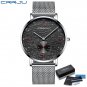 Silver Black BOX_Mens Watches  Luxury Sports Quartz Clock Male WristWatch Waterproof