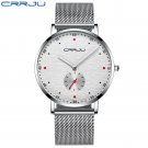 Silver White_Mens Watches  Luxury Sports Quartz Clock Male WristWatch Waterproof
