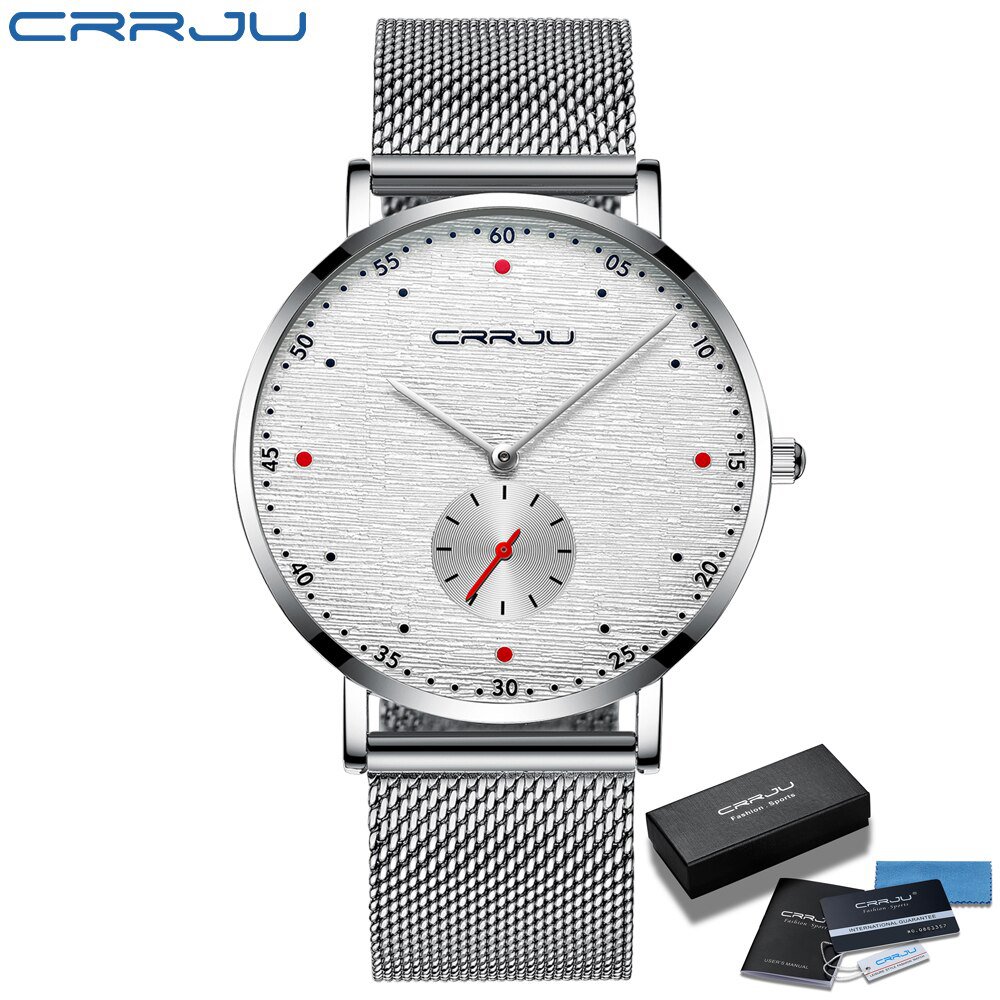 Silver White BOX_Mens Watches  Luxury Sports Quartz Clock Male WristWatch Waterproof