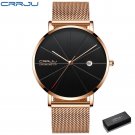 rose black box_Men Watch Ultra Thin Mesh Steel Wristwatch with Date Sport Waterproof