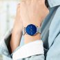 rose blue_Men Watch Ultra Thin Mesh Steel Wristwatch with Date Sport Waterproof