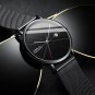 silver black box_Men Watch Ultra Thin Mesh Steel Wristwatch with Date Sport Waterproof