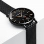 rose gold black_Men Watches Ultra-thin Quartz Clock WristWatch Waterproof