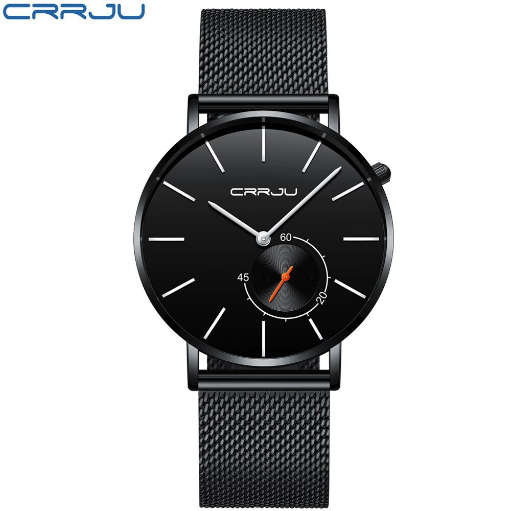 black black silver_Men Watches Quartz Clock Ultra-thin WristWatch Waterproof