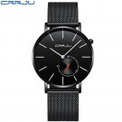 black black silver_Men Watches Quartz Clock Ultra-thin WristWatch Waterproof