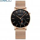 rose gold black_Men Watches Quartz Clock Ultra-thin WristWatch Waterproof