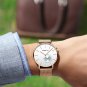 rose gold white_Men Watches Quartz Clock Ultra-thin WristWatch Waterproof