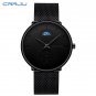 B-BLACK_Black Slim Watch Women Men Watch Luxury Elegant Dress Watches Unisex Ultra Thin Wristwatch e