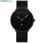 black blue_Black Slim Watch Women Men Watch Luxury Elegant Dress Watches Unisex Ultra Thin Wristwatc