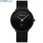 black rose_Black Slim Watch Women Men Watch Luxury Elegant Dress Watches Unisex Ultra Thin Wristwatc