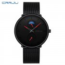 B-RED_Black Slim Watch Women Men Watch Luxury Elegant Dress Watches Unisex Ultra Thin Wristwatch es 