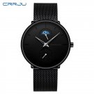 B-SILVER_Black Slim Watch Women Men Watch Luxury Elegant Dress Watches Unisex Ultra Thin Wristwatch 