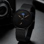 B-YELLOW_Black Slim Watch Women Men Watch Luxury Elegant Dress Watches Unisex Ultra Thin Wristwatch