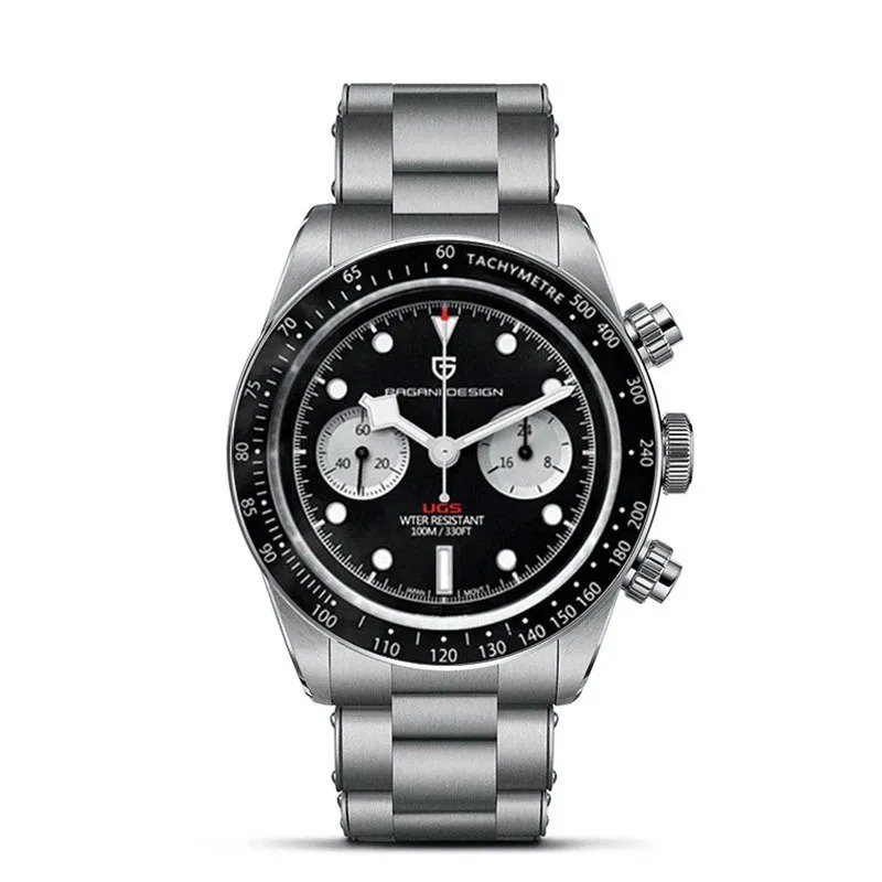 Black_2023    Panda Retro Dial Mens Watches Top Brand Luxury Sports Chronograph Men Quartz Wristwatc