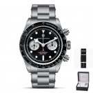 Black Box_2023    Panda Retro Dial Mens Watches Top Brand Luxury Sports Chronograph Men Quartz Wrist