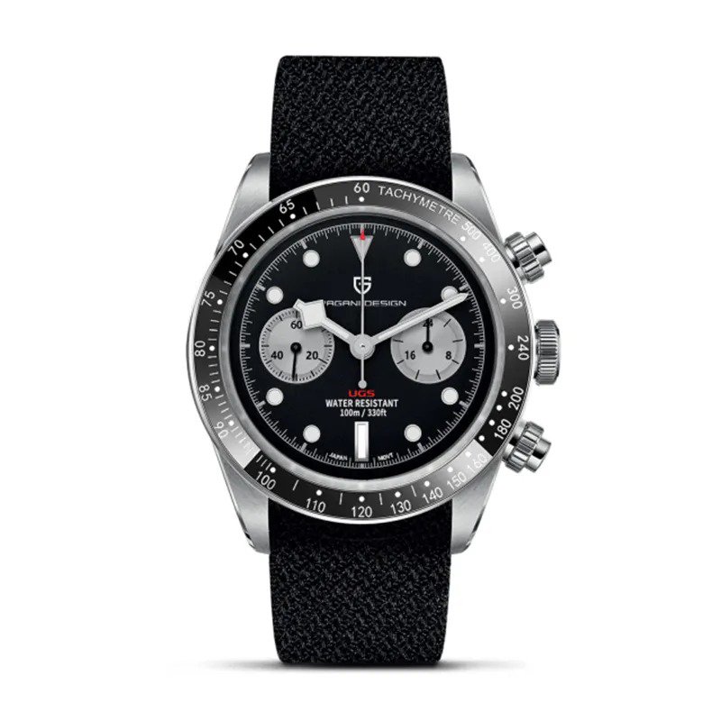 Black Nylon_2023    Panda Retro Dial Mens Watches Top Brand Luxury Sports Chronograph Men Quartz Wri