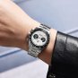 White_2023 Panda Retro Dial Mens Watches Top Brand Luxury Sports Chronograph Men Quartz Wristwatc
