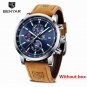 Silver Blue No Box_Watches Men Luxury Brand Quartz Watch Fashion Chronograph Watch     Sport Clock M