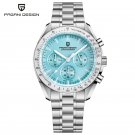 V4 Sky Blue_2023    Moon Men's Quartz Watches Luxury Chronograph Watch For Men Sapphire AR Mirror Wa