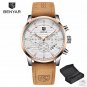 Gold white1_Top Brand Luxury Stainless Steel Watch Men Business Casual Quartz Watch Military Wristwa