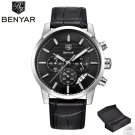 Silver black_Top Brand Luxury Stainless Steel Watch Men Business Casual Quartz Watch Military Wristw
